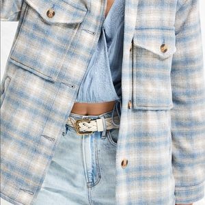 Blue and Cream Plaid Shacket